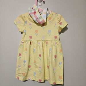 Garanimals Yellow Floral Kids Dress And Shorts - 12M